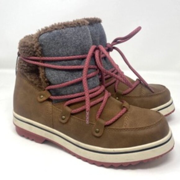 Maurices Women's Mandy Hybrid Duck Boots Brown Outdoor Winter Lace Up Size 9M - Picture 2 of 9